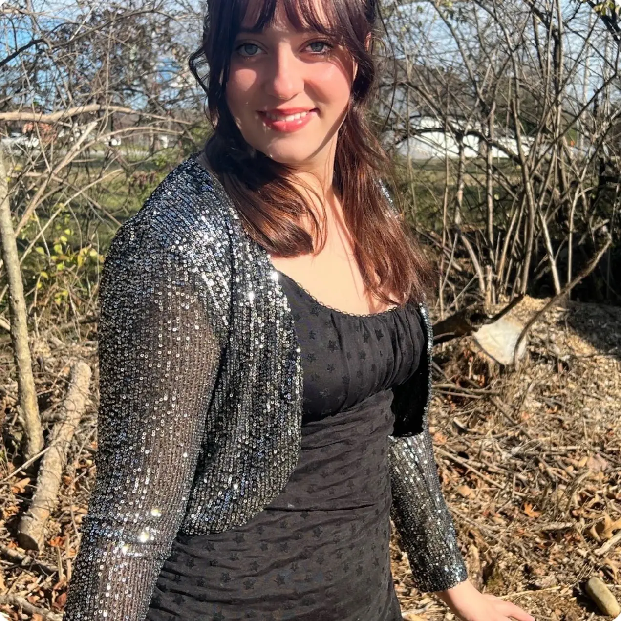 Silver/Black Holiday Spark Shrug Cardigan