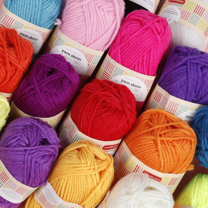 Incraftables Assorted Acrylic Yarn Skeins Set. Crochet Yarn Set w/ 18pcs Skein Bundle (22 Yards), Crochet Hooks, Needles, Stitch Markers & Bag. Yarn Variety Pack Kit for Amigurumi & Crocheting Project
