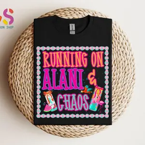 Running On Alani and Chaos Shirt, Coquette Alani Shirt for Summer, Funny Energy Drink Shirt,  Chaos Coordinator Shirt, Mental Health Shirt WD59F