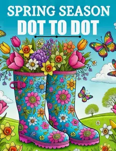 Spring Season Dot to Dot Book: Large Print Dot-to-Dots Puzzles For Adults and Seniors | Birds, Flowers, Animals and Landscapes