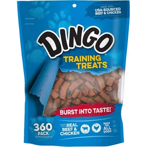 Dingo Soft and Chewy Training Dog Treats Made with Real Beef and Chicken for Small, Medium, and Large Dogs 360-Count