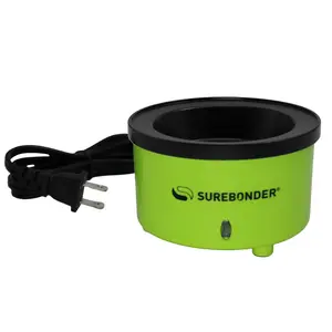 Surebonder Mini Hot Glue Skillet, 3-inch Diameter, 0.75-inch Depth, Dip Crafts Directly Into Pot of Hot Glue, Floral, Wreaths, Jewelry, Green