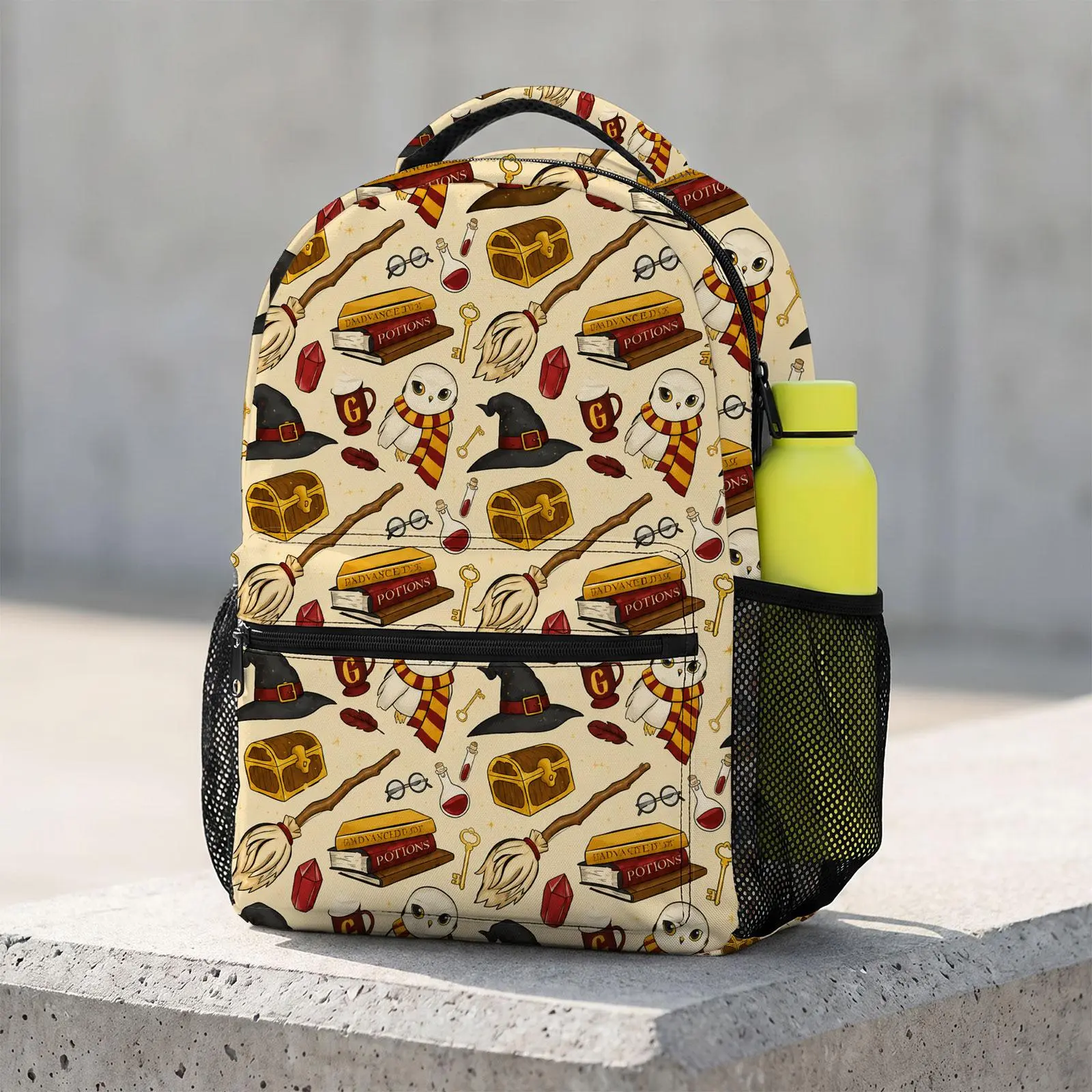 Harry-Potter Cute Cartoon School Backpack for Teen Girl | Aesthetic Print Bookbag for Kids & Students | Large Capacity Casual Daypack, Kid Backpack