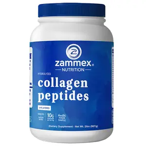 Zammex Hydrolyzed Collagen Peptides Powder 2 lbs, Unflavoured, Hydrolized Women Beauty Collagen Supplement, Type I &III Support Skin Hair&Nails