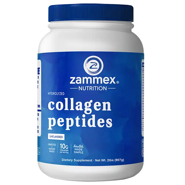 Zammex Hydrolyzed Collagen Peptides Powder 2 lbs, Unflavoured, Hydrolized Women Beauty Collagen Supplement, Type I &III Support Skin Hair&Nails