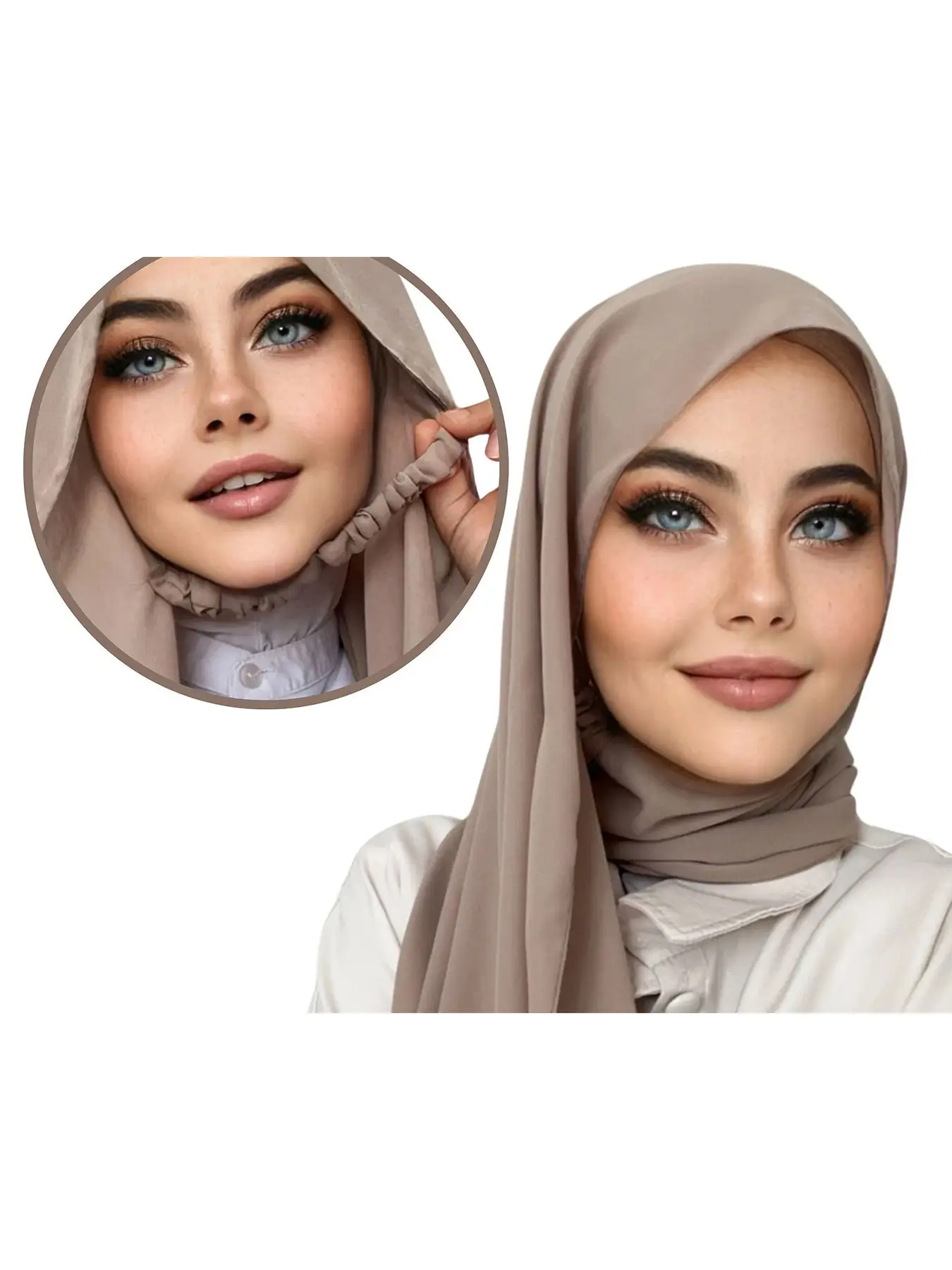 Women's Chiffon Hijab Head Scarf, Plain Color Casual Sun Protection Wrap, Muslim Comfortable Long Shawl for All Seasons