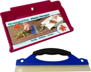 Mess Ranger | Patented Wet/Dry Cleanup Tool with Ramp & Reservoir | Captures 12oz of Liquid Spills & Pet Messes | Squeegee & Dustpan Set for Kitchen or Shop | Replace Paper Towels