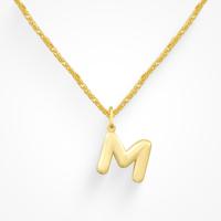 18K Gold Waterproof, Letter M
