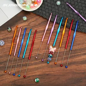 12pcs Beaded Crochet Needle Sweater Needle Clothing Single Head Knitting Needle Tool Suitable for DIY Clothing Sewing Exquisite Crafts Production