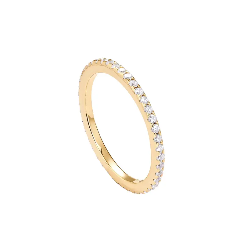 PAVOI 14K Gold Plated Solid 925 Sterling Silver CZ Simulated Diamond Stackable Ring Eternity Bands for Women PAVOI 14K Gold Plated Solid 925 Sterling Silver CZ Simulated Diamond Stackable Ring Eternity Bands for Women