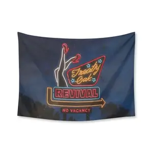 Treaty Oak Revival - No Vacancy Tapestry Funny Tapestries Durable Decorative Tapestry Man Cave Wall Flag for College Dorm Room Decor Outdoor Party Banner Tree Design 40x60 Inch