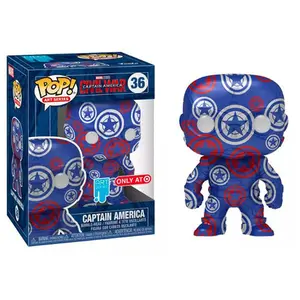 Funko Pop! Captain America Blue, The Avengers, Art Series, No Stack 36 - Target Exclusive Vinyl Figure in PopShield Protector
