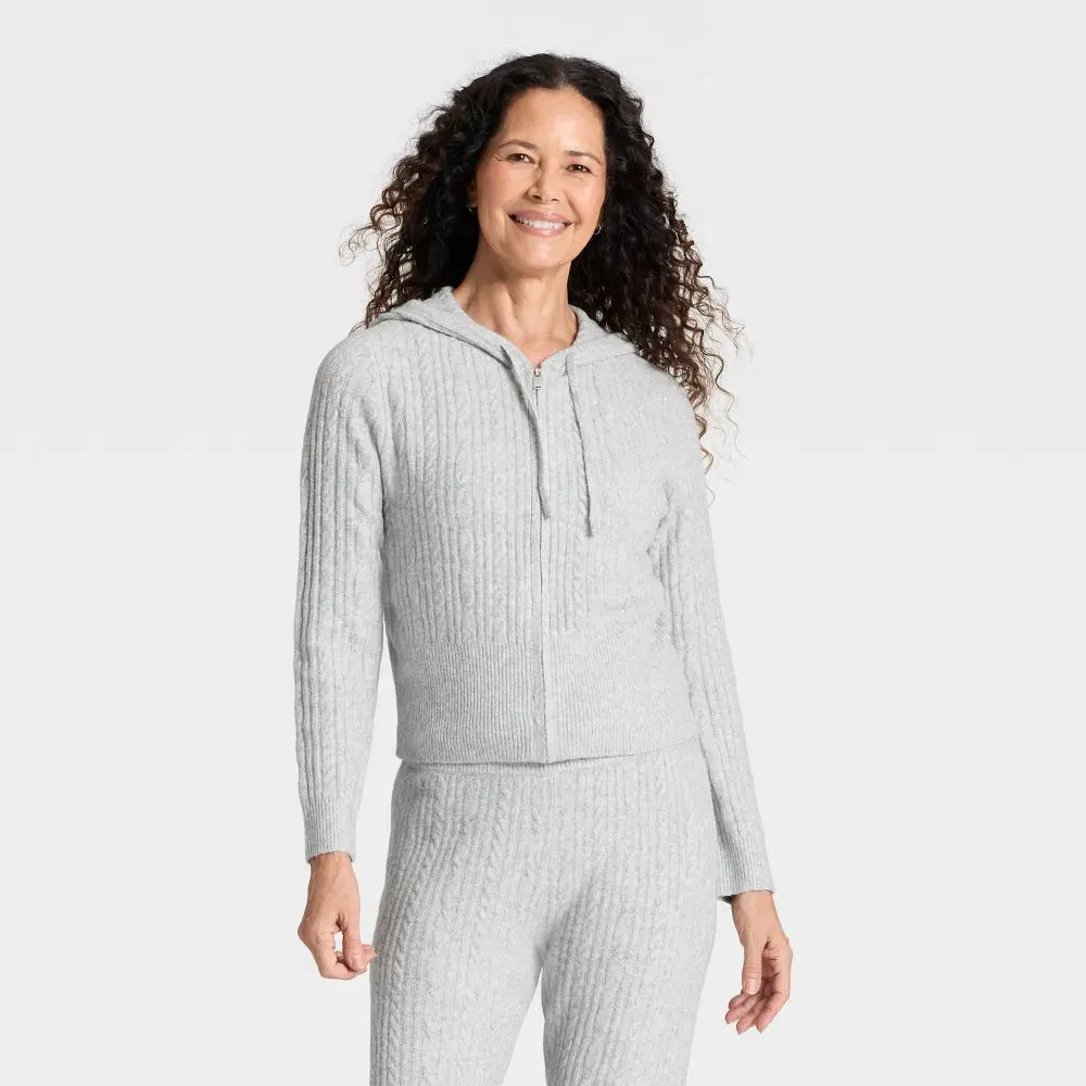 Women's Cozy Zip-Up Hoodie Cardigan Sweater - Universal
