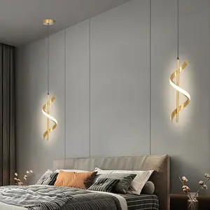 Modern Spiral Pendant Light Fixture, Energy Efficient a Rated Lighting Feature, Bulb Included, Ideal for Dining & Bedroom Use