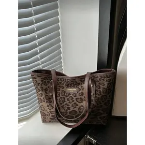 2026 Stylish Nylon Leopard Print Backpack with Smooth Zipper, Retro Large Capacity Handbag Tote Bag for Women, Multi-Functional Casual Use