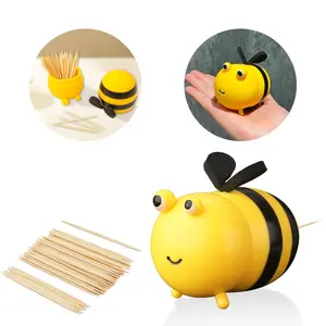 Bee Toothpick Holder, Cute Creative Style, Dual-Use Dispenser & Ornament, for Living Room, Bedroom, Kitchen, Restaurant