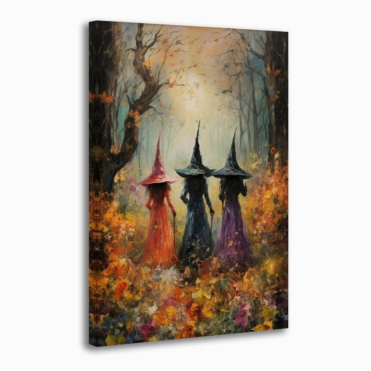 Halloween Canvas Wall Art, Vintage Three Witches Halloween Pictures  Gothic Halloween Wall Decor for Living Room Bedroom Office