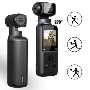 4K HD Pocket Video Camera, 270 Degree Rotatable Video Recording Camera with 1.33 Inch Screen, Anti-Shake Action Camera for Video Blog