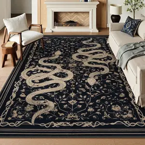 Lahome Washable Area Rug Large Snake Living Room Rugs, Soft Rug for Bedroom, Non-Slip Indoor Carpet for Dining Room Home Office