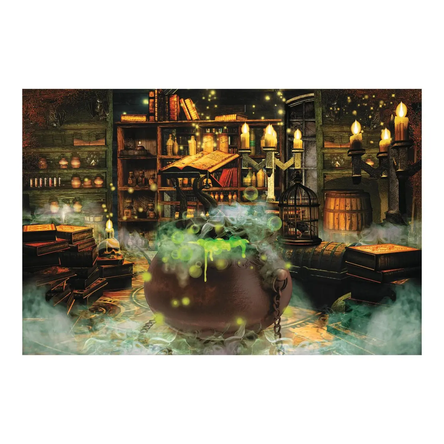 9 Ft. x 6 Ft. Witches’ Kitchen Backdrop Halloween Decoration - 3 Pc.
