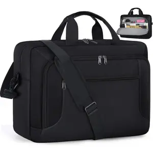 Laptop Bag 17.3 Inch Laptop Briefcase Large  Laptop Case for Men Women Business Office Work  Bag 17 Inch Adjustable  Messenger Bag, Black