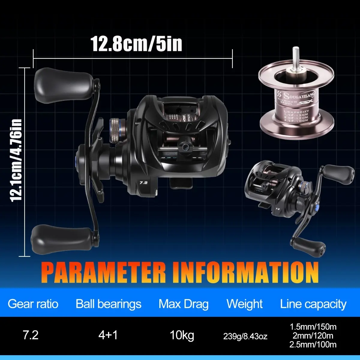 baitcaster reel 100 vs 200 reel size Penn Squall Low Profile Megatron 200 baitcasting reel is perfect for casting large swimbaits Are there other baitcasting reel