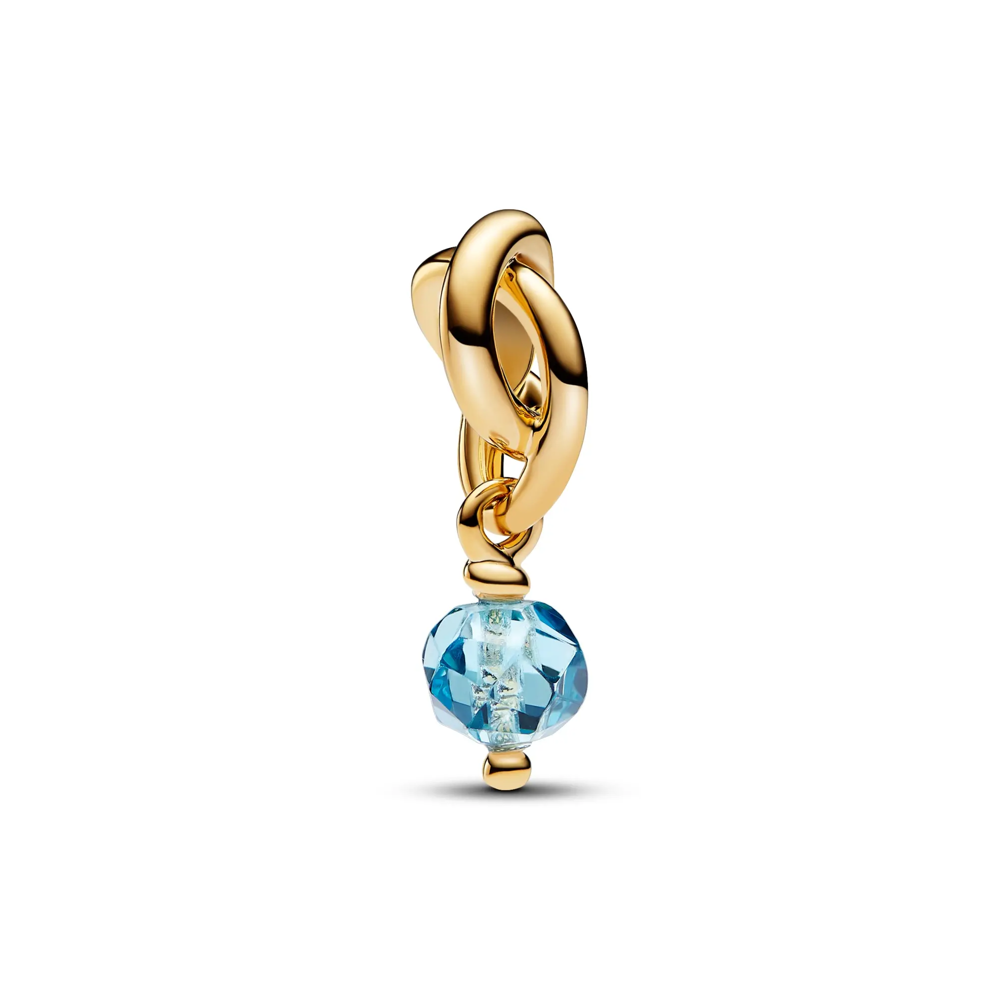 Pandora Moments Faceted Sea Aqua Blue Eternity Circle Dangle Charm 763462C03