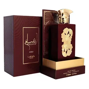 Lattafa Ansaam Gold Eau de Parfum Spray for Unisex 3.4 Ounce - Premium Luxury Floral & Woody Scented Perfume with Strong Sillage EDP