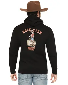 Bucking Chutes Men's Barrel Bettie Graphic Hooded Sweatshirt - Hf0006-Blk