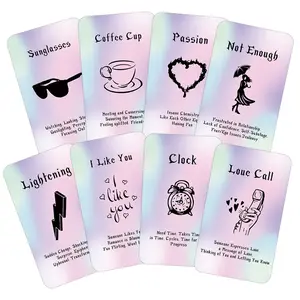 Love Divination Oracle Cards Set, 54 Cards Per Box, Beginner Tarot Card Deck, Twin Flame Connection, Relationship Guidance, Self-Exploration, Heart