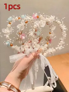 Elegant Pearl-Imitation Flower Hairband, New Forest Style Vintage Hair Accessory, Beautiful Floral Headband for Girls, 1pc/2pcs Set