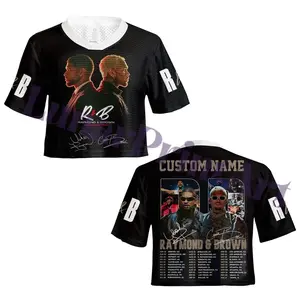 Brown and U Raymon and Brown R&B Tour Mesh Crop Football Jersey