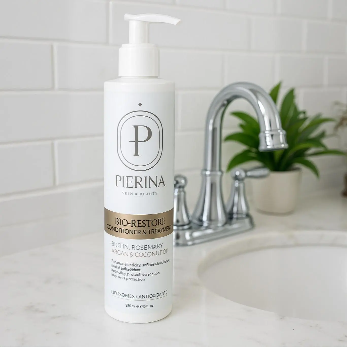 Pierina's Bio Restore Shampoo - Nourishing Haircare Cleanser with Biotin for Deep Repair, Comfort & Deep Nourishment for Silky Softness, Enriched with 12 Natural Extracts & 3 Oils, Frizz Control, Hydrating Conditioner, Moisturizing Conditioner, Detangling