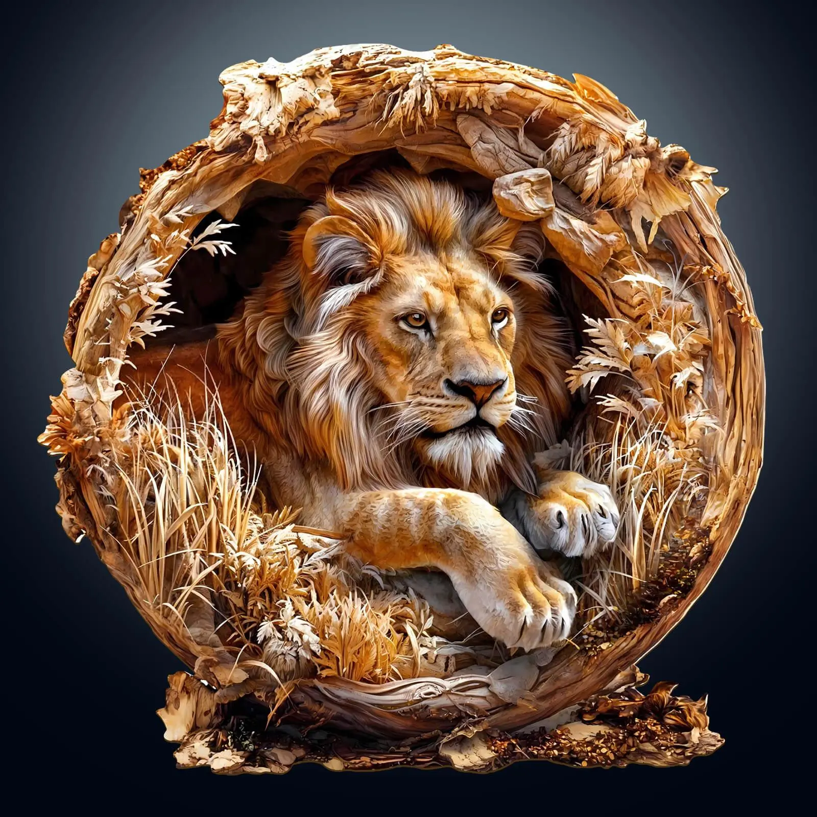 Lion Wooden Jigsaw Puzzle for Adults and Kids Unique Shape Animal Wood Puzzles Challenging Puzzle, Family Game Creative Gifts，Laser-Cut Durable HDF Wood Puzzle