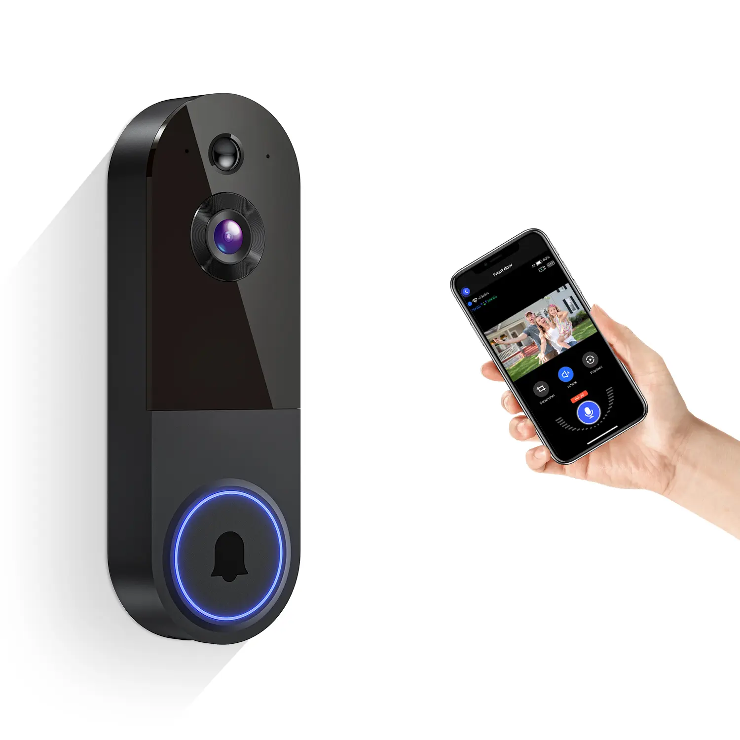Cloud Storage Smart Wireless Video Doorbell Camera | IP65 Weatherproof Home Security Cam, 2.4G WiFi, Two-Way Audio, Night Vision, Visitor Alert