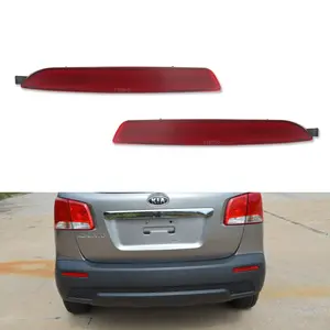 2PCS Red Lens Rear Bumper Bar Reflector Light Kit For 2011 2012 2013 Kia Sorento,Replace OEM 924061U200, 924051U200