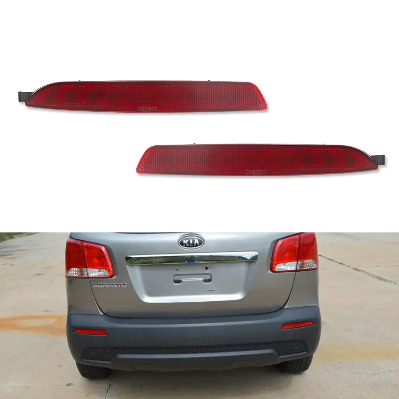 2PCS Red Lens Rear Bumper Bar Reflector Light Kit For 2011 2012 2013 Kia Sorento,Replace OEM 924061U200, 924051U200
