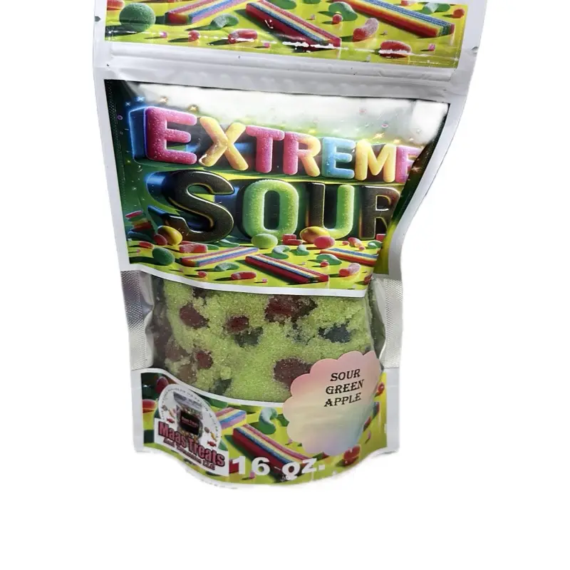 Sour green apple rushes candy 8 oz 1 and 1.5 lbs