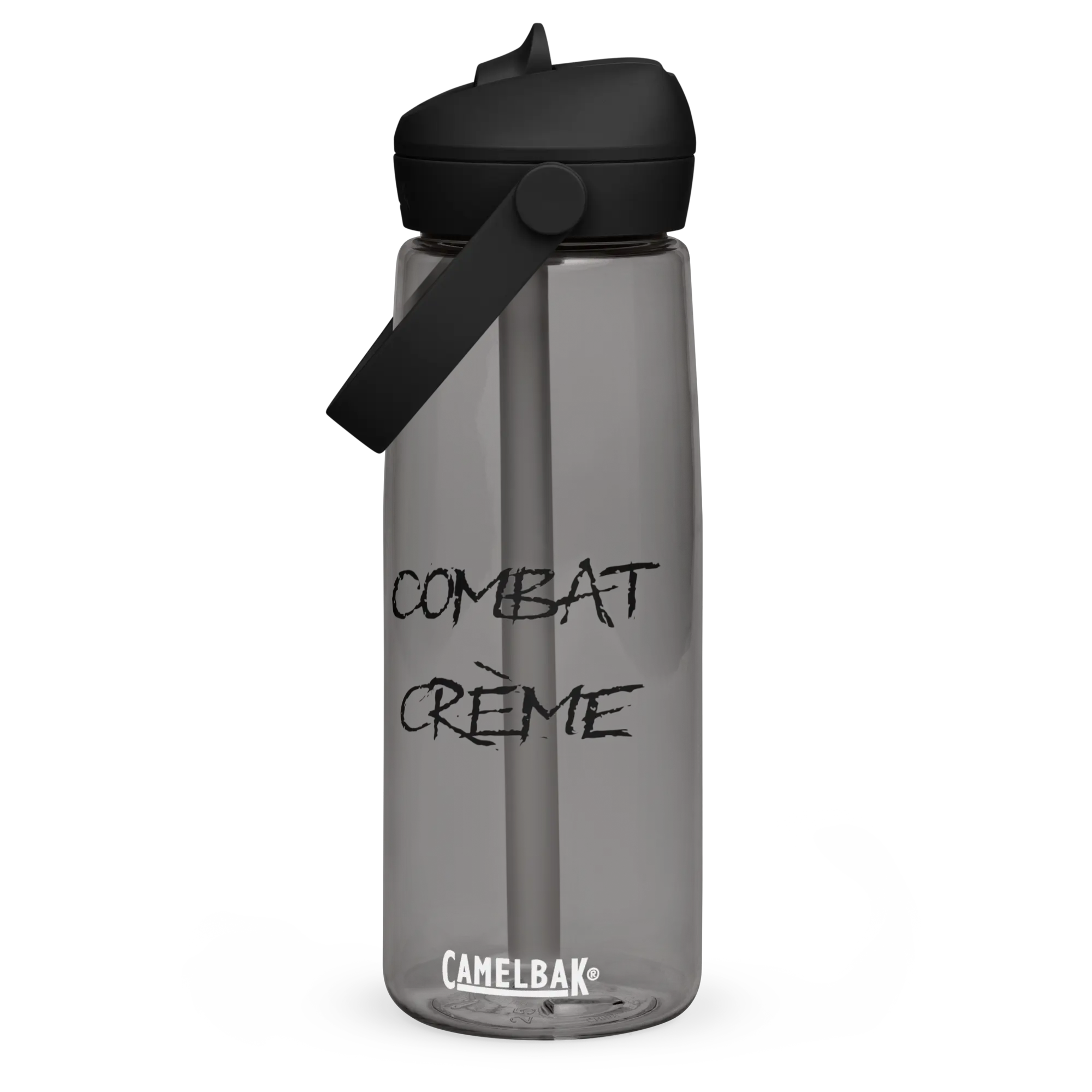 Flip straw water bottle