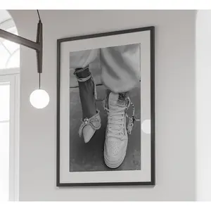 Black and White Sneaker Over-Heels Graphic Print Poster, Artistic Fade-Proof Home Decor Products, Room Decoration for Hypebeast Fashion Walls