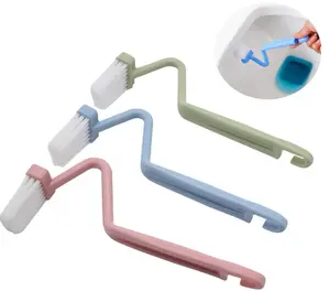 3PCS Mix Color Curved Toilet Brush Long Handle Toilet Cleaning Brushes Household Deep Cleaning Tools Bathroom Accessories