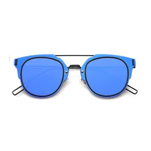 Miami Women's Featherlight Plastic Ultra-Slim Wire-Frame Sunglasses - Flat Shape, Mirrored Glass Lenses, Cosmopolitan Look
