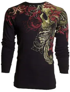 Xtreme Couture by Affliction Men's Thermal Shirt TELEPHUS (Black)