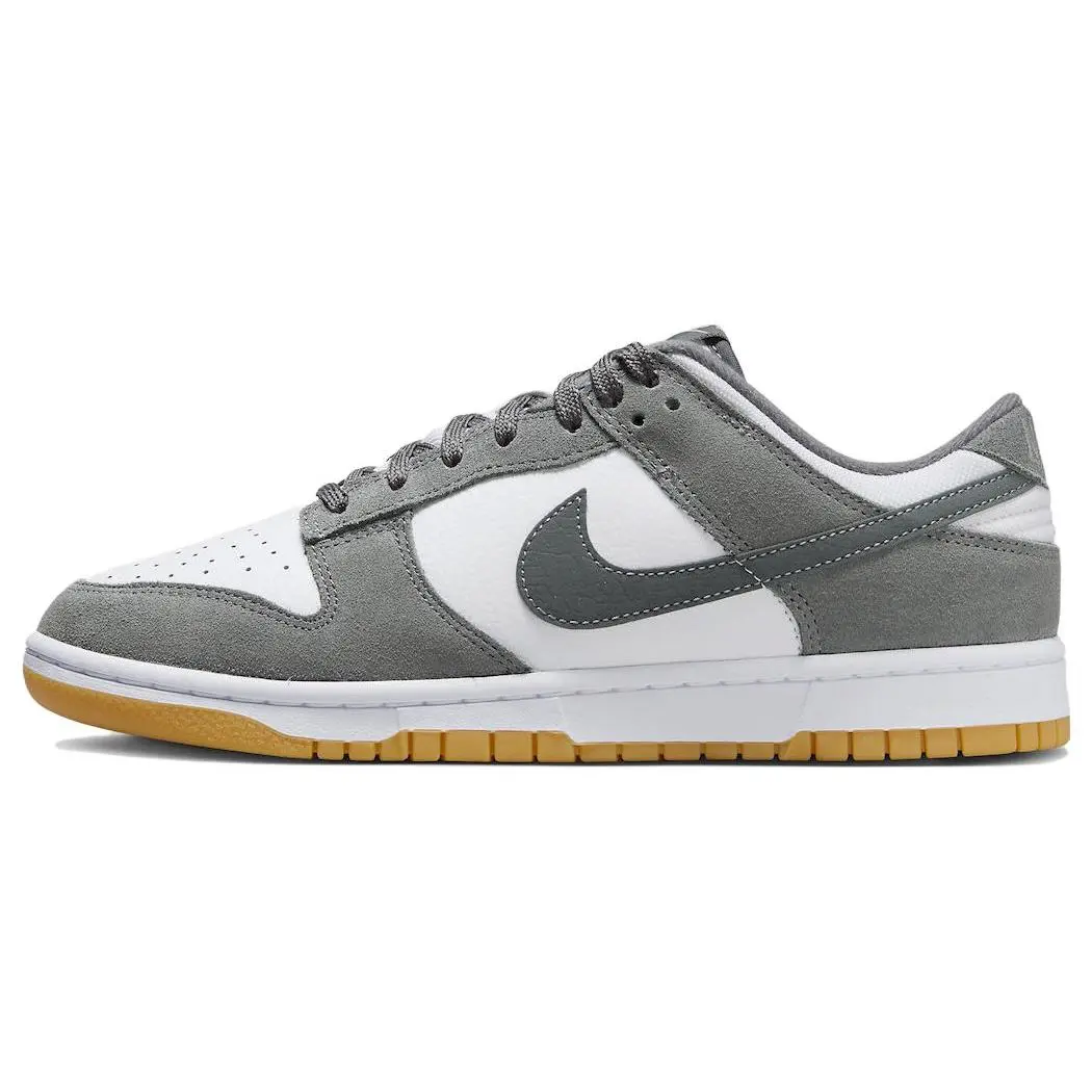 Unisex Nike Dunk Low 'Smoke Grey Gum' Sports Sneakers - Casual, Street Style, Classic, Lightweight, True Size, Gum Sole, Slightly Roomy, Snug Midfoot