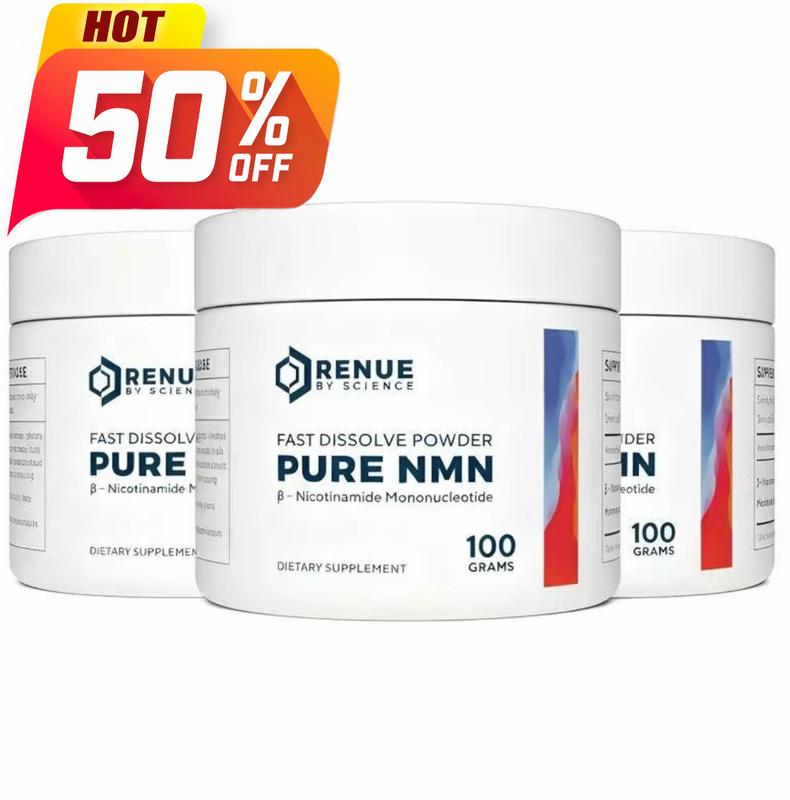 Renue by Science Pure NMN Fast Dissolve Powder 100 Grams Beta Nicotinamide Mononucleotide Dietary Supplement