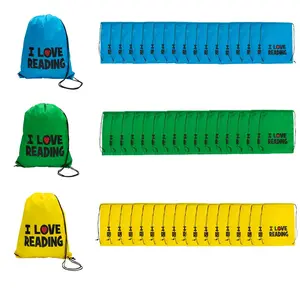14" x 18" Mega Bulk 300 Pc. Large I Love Reading Nonwoven Drawstring Bags