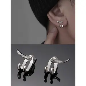 1 pair Vintage Charm Punk Earrings for Men Detachable Dual Purpose Stud Earrings Prong Ear Men Party Jewelry