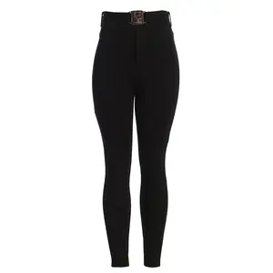 Black Golden Buckled Pants