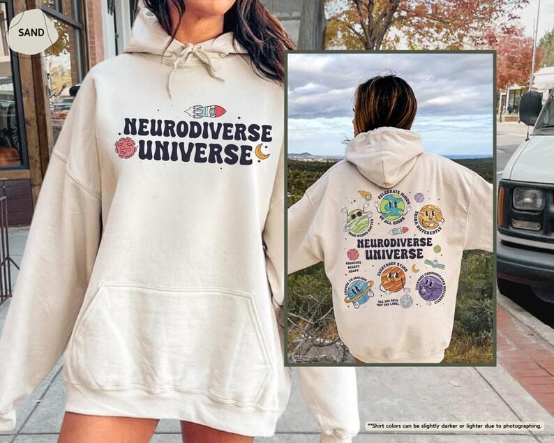 Autism Awareness Hoodie, Neurodiverse Universe Sweatshirt, Sped Teacher Sweatshirt, Space Autism Sweater, Autism Support, Special Education Shirt