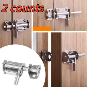 2 Pack Stainless Steel Door Latch Sliding Lock Pins, Security Door Bolt Safety Hardware, Office Home Wood Furniture Repair Parts